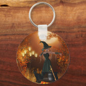 Autumn Halloween Witch Sleutelhanger (Voorkant)