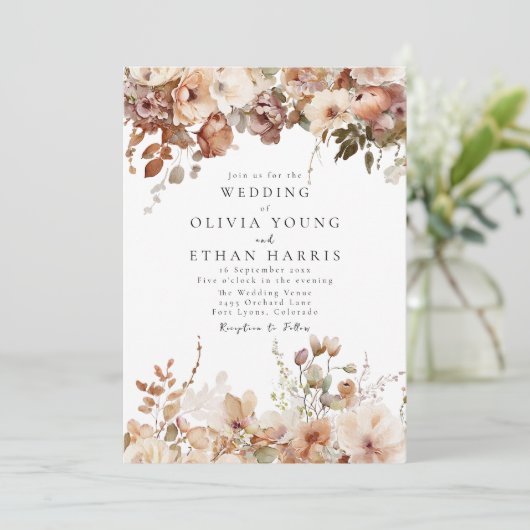 Autumn Hanging Florals Kaart (Staand voorkant)