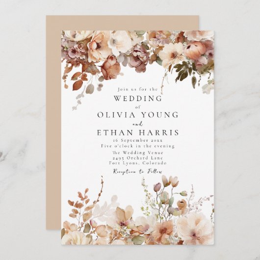 Autumn Hanging Florals Kaart (Voorkant / Achterkant)