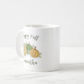Autumn Happy Herfst Waterverf gepersonaliseerd Koffiemok (Voorkant links)