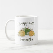 Autumn Happy Herfst Waterverf gepersonaliseerd Koffiemok (Links)