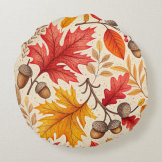 Autumn Harmony: een kleurrijke Herfst Rond Kussen