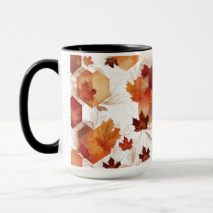 Autumn Harmony Hexagon Leaves – Combo Mok 15 oz