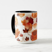 Autumn Harmony Hexagon Leaves – Combo Mok 15 oz (Voorkant links)