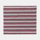 Autumn Harmony Stripes – Bourgogne, groen en grijs Fleece Deken (Voorkant (Horizontaal))