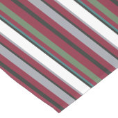 Autumn Harmony Stripes – Bourgogne, groen en grijs Korte Tafelloper (Hoek)