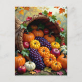 Autumn Harvest and Blessings Cornucopia  Briefkaart (Voorkant)