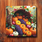 Autumn Harvest and Blessings Cornucopia  Canvas Afdruk