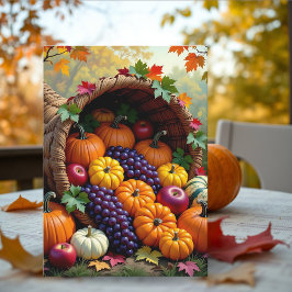 Autumn Harvest and Blessings Cornucopia  Kaart
