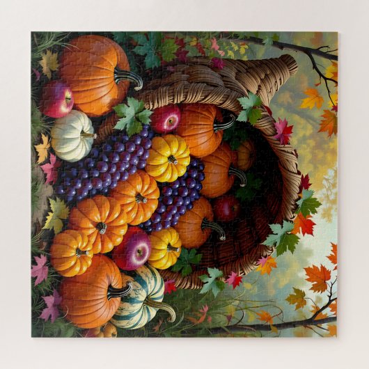 Autumn Harvest and Blessings Cornucopia  Legpuzzel (Horizontaal)