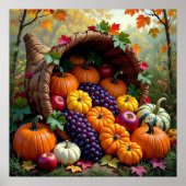 Autumn Harvest and Blessings Cornucopia Poster (Voorkant)