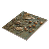 Autumn Harvest Botanical Berry Faux Relief Tegeltje (Zijkant)