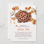 Autumn Harvest Cherry Cutie Pie Herfst Baby shower Bedankkaart (Voorkant)