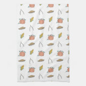 Autumn Harvest Doodle  Thanksgiving Theedoek (Verticaal)