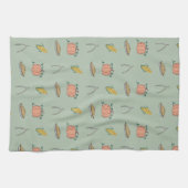 Autumn Harvest Doodle Thanksgiving Theedoek (Horizontaal)