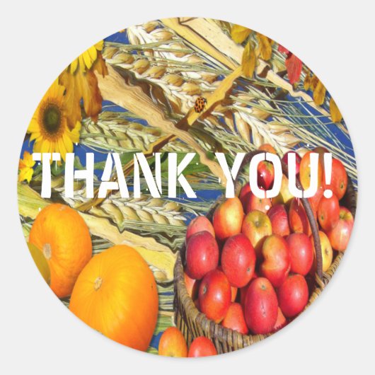 AUTUMN HARVEST ~ Envelope Sealers/Stickers Ronde Sticker (Voorkant)