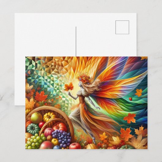 Autumn Harvest Fairy Briefkaart (Voorkant / Achterkant)