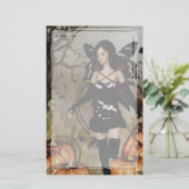 Autumn Harvest Fairy Gothic Stationery Briefpapier (Staand voorkant)