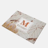 Autumn Harvest Fall Leaves & Pumpkins Family Name Deurmat (Schuin)