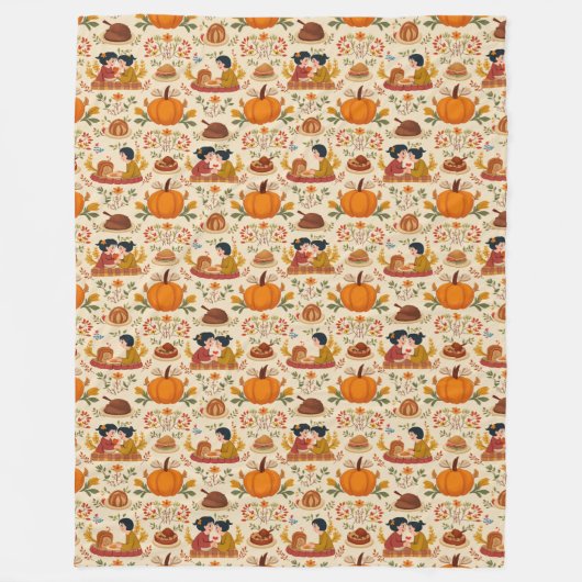 Autumn Harvest Fleece Blanket Deken (Voorkant)