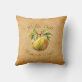 Autumn Harvest Fruit Art - Aangepaste tekst Sierku Kussen (Achterkant)