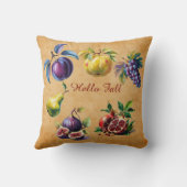 Autumn Harvest Fruit Art - Aangepaste tekst Sierku Kussen (Achterkant)