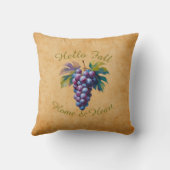 Autumn Harvest Fruit Art - Aangepaste tekst Sierku Kussen (Achterkant)