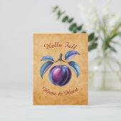 Autumn Harvest Fruit Art met aangepaste tekst Briefkaart (Staand voorkant)