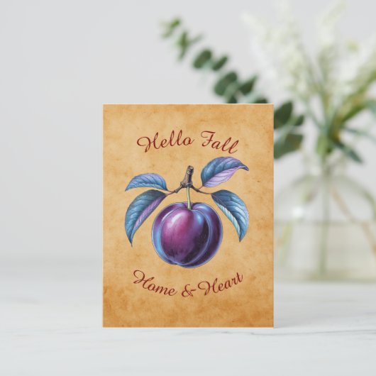 Autumn Harvest Fruit Art met aangepaste tekst Briefkaart (Staand voorkant)