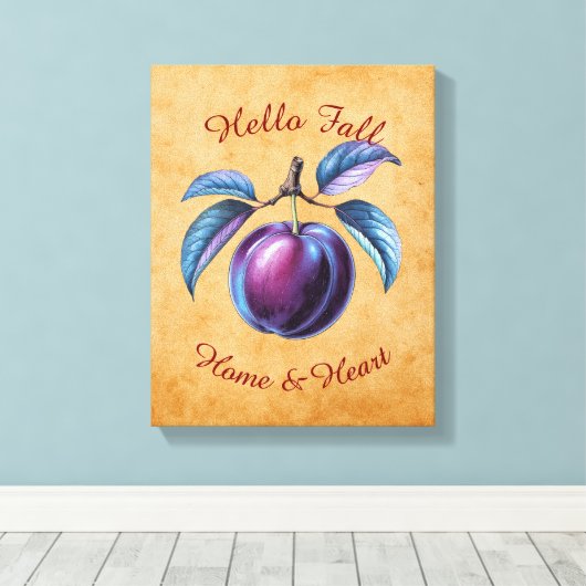 Autumn Harvest Fruit Art met aangepaste tekst Canvas Afdruk (Insitu (Houten vloer))