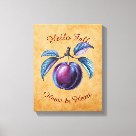 Autumn Harvest Fruit Art met aangepaste tekst Canvas Afdruk
