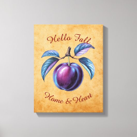 Autumn Harvest Fruit Art met aangepaste tekst Canvas Afdruk (Voorkant)