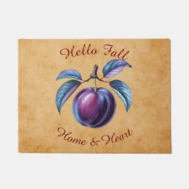 Autumn Harvest Fruit Art met aangepaste tekst Deurmat