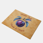 Autumn Harvest Fruit Art met aangepaste tekst Deurmat (Schuin)
