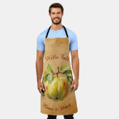 Autumn Harvest Fruit Art met aangepaste tekst Schort (Gedragen)