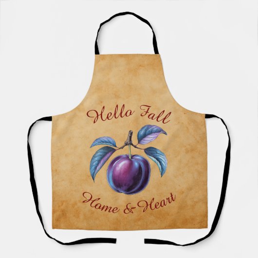 Autumn Harvest Fruit Art met aangepaste tekst Schort (Voorkant)