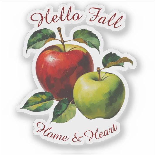 Autumn Harvest Fruit Art met aangepaste tekst Stic Sticker (Voorkant)