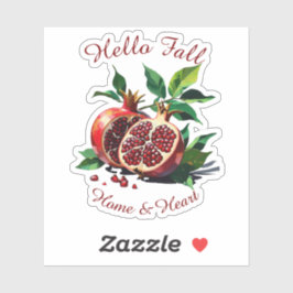 Autumn Harvest Fruit Art met aangepaste tekst Stic Sticker