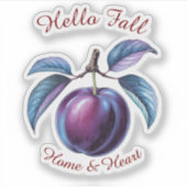 Autumn Harvest Fruit Art met aangepaste tekst Stic Sticker (Voorkant)