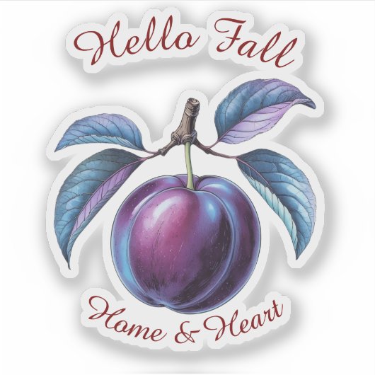 Autumn Harvest Fruit Art met aangepaste tekst Stic Sticker (Voorkant)