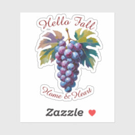 Autumn Harvest Fruit Art met aangepaste tekst Stic Sticker