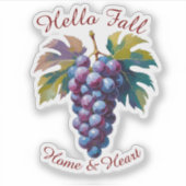 Autumn Harvest Fruit Art met aangepaste tekst Stic Sticker (Voorkant)