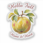 Autumn Harvest Fruit Art met aangepaste tekst Stic Sticker (Voorkant)