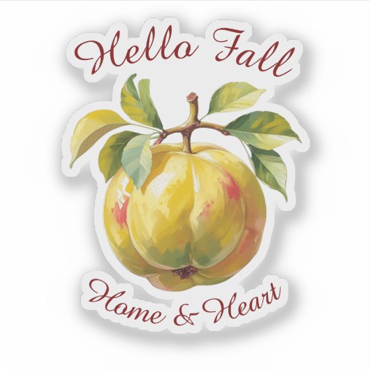 Autumn Harvest Fruit Art met aangepaste tekst Stic Sticker (Voorkant)