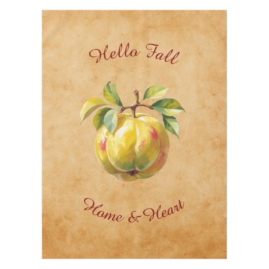 Autumn Harvest Fruit Art met aangepaste tekst Tafelkleed (Voorkant)