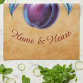 Autumn Harvest Fruit Art met aangepaste tekst Theedoek (Gevouwen)