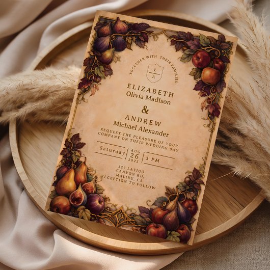 Autumn Harvest Fruit Wedding Kaart