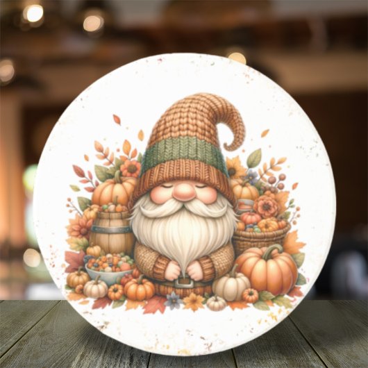 Autumn Harvest Gnome Sandstone Onderzetter