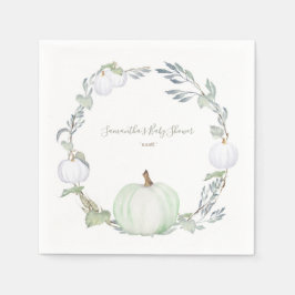 Autumn Harvest Green en White Pumpkin Servet