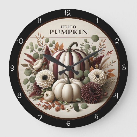 Autumn Harvest 'Hello Pumpkin'  Grote Klok (Voorkant)
